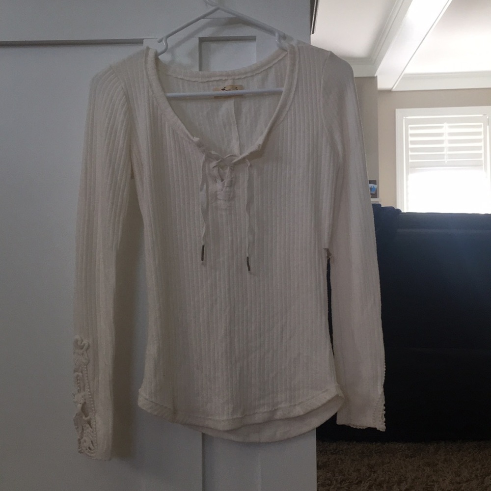 Off White Long Sleeve Hollister Top